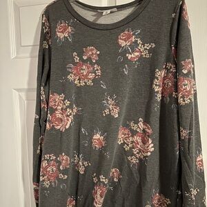 Motherhood Maternity Grey Floral Top